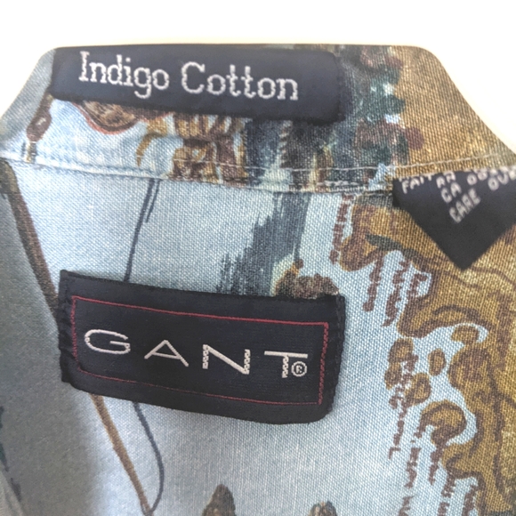 Gant Indigo Cotton Button Down Shirt - Picture 4 of 6